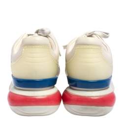 Pre Owned Fendi Cream Leather Fendi Fila Mania Logo Low Top Sneakers Size 38