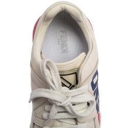 Pre Owned Fendi Cream Leather Fendi Fila Mania Logo Low Top Sneakers Size 38