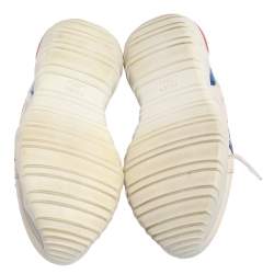 Pre Owned Fendi Cream Leather Fendi Fila Mania Logo Low Top Sneakers Size 38