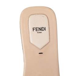 Pre Owned Fendi Black Patent Leather Embellished Flat Slides Size 40 