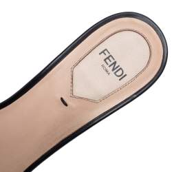 Pre Owned Fendi Brown Zucca Velvet Open Toe Slides Sandals Size 37.5