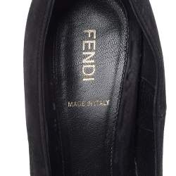 Pre Owned Fendi Black Leather Fendista Platform Pumps Size 40
