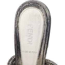 Pre Owned Fendi Metallic Leather Rope Strappy Sandals Size 37