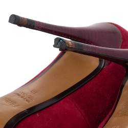 Pre Owned Fendi Red Suede Pointed Toe Pumps Size 40