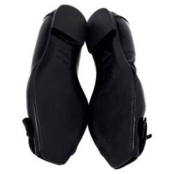 Pre Owned Fendi Black Patent Leather Buckle Flats Size 37