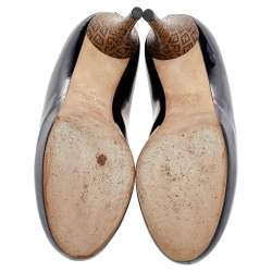 Pre Owned Fendi Black Patent Leather Platform Pumps Size 36