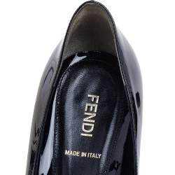 Pre Owned Fendi Black Patent Leather Platform Pumps Size 36
