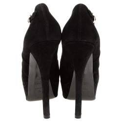 Fendi Black Suede Platform Ankle Strap Pumps Size 39.5
