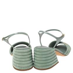 Fendi Light Blue Suede And Jelly Promenade Sandals Size 39