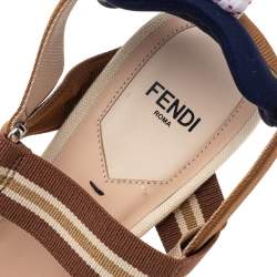 Pre Owned صندل فندي مقدمة مدببة سير خفي كوليبري قماش وشبك متعدد الألوان مقاس 38