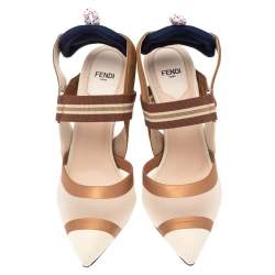 Pre Owned صندل فندي مقدمة مدببة سير خفي كوليبري قماش وشبك متعدد الألوان مقاس 38