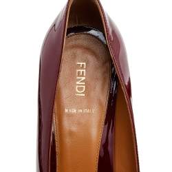 Pre Owned Fendi Red Patent Leather Platform Pumps Size 39
