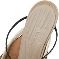 Pre Owned Fendi Multicolor Fabric And Mesh FFreedom Sandals Size 39