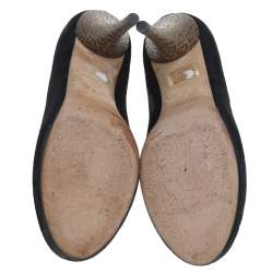 Pre Owned Fendi Black Suede Platform Zucca Heel Pumps Size 37