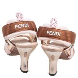 Pre Owned Fendi Multicolor Canvas Colibri Slingback Sandals Size 36