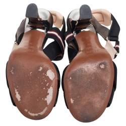 Fendi Multicolor Canvas Colibri Slingback Sandals Size 36