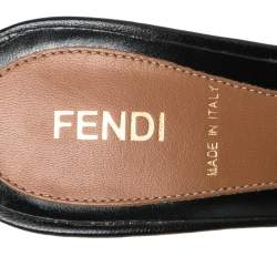 Pre Owned Fendi Tobacco Zucca Canvas and Leather Bow Side Sandals Size 37.5