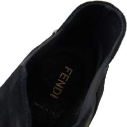Pre Owned Fendi Black Suede Black Ankle Boots Size 41