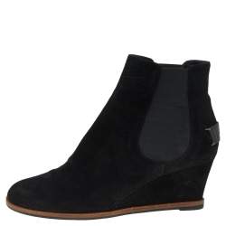 Pre Owned Fendi Black Suede Black Ankle Boots Size 41