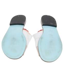 Pre Owned Fendi Multicolor Leather Flowerland Flat Mules Size 40
