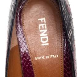 Fendi Multicolor Python Fendista Platform Pumps Size 36