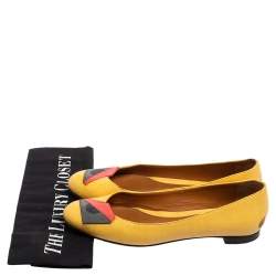 Fendi Yellow Leather Monster Ballet Flats Size 36
