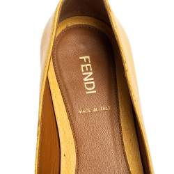 Fendi Yellow Leather Monster Ballet Flats Size 36
