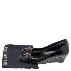Fendi Black Patent Leather Bow Pumps Size 38