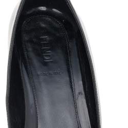 Fendi Black Patent Leather Bow Pumps Size 38
