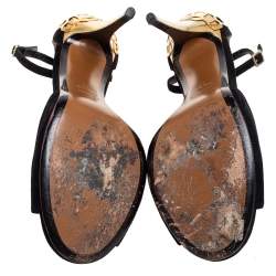 Pre Owned Fendi Black Suede Ankle Strap Sandals Size 40