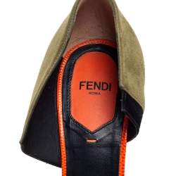 Pre Owned Fendi Multicolor Suede and Leather Pointed-Toe Pumps Size 38