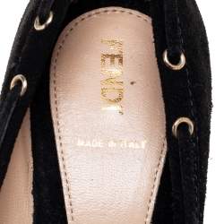 Fendi Black Suede Tassel Detail Loafer Pumps Size 37