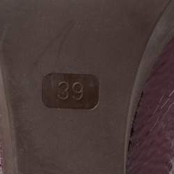 Pre Owned Fendi Burgundy Patent Leather  Mary Jane Platform Pumps Size 39