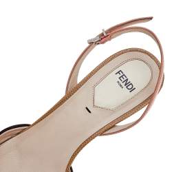 مملوكة مسبقًا Fendi Multicolor Leather Studded Monster Slingback Sandals Size 37
