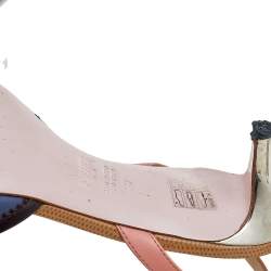 مملوكة مسبقًا Fendi Multicolor Leather Studded Monster Slingback Sandals Size 37