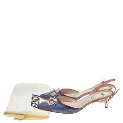 مملوكة مسبقًا Fendi Multicolor Leather Studded Monster Slingback Sandals Size 37