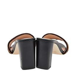 Pre Owned Fendi Brown FF Zucca Velvet Slide Sandals Size 35