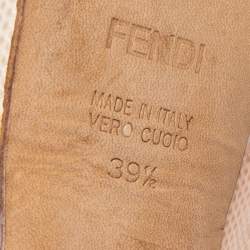 Fendi Tricolor Lizard Embossed Leather  Peep Toe Platform Pumps Size 39.5 