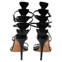 Pre Owned صندل فندي جلد أسود سير كاحل مقاس 38