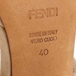 Pre Owned Fendi Beige Suede Chain Cage Heel Platform Sandals Size 40