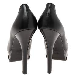 Pre Owned Fendi Black Leather Fendista Pumps Size 39