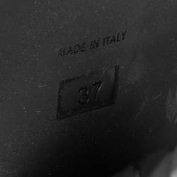 Pre Owned Fendi Black Leather Studded Knee  Boots Size 37