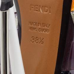 Pre Owned Fendi Multicolor PVC And Leather Iridia Open Toe Ankle Strap Sandals Size 38.5