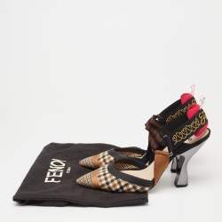 Pre Owned صندل فندي كوليبري كانفاس وجلد متعدد الألوان نقشة أف أف مقاس 36.5