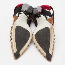 Pre Owned صندل فندي كوليبري كانفاس وجلد متعدد الألوان نقشة أف أف مقاس 36.5