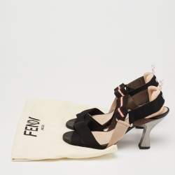Pre Owned Fendi Multicolor Nylon Colibri Slingback Sandals Size 37