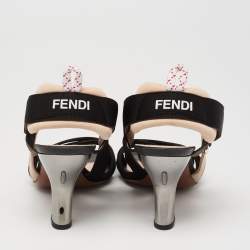 Pre Owned Fendi Multicolor Nylon Colibri Slingback Sandals Size 37