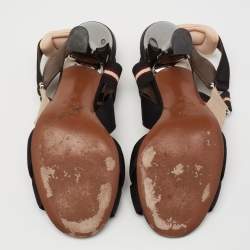 Pre Owned Fendi Multicolor Nylon Colibri Slingback Sandals Size 37