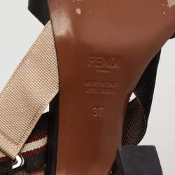 Pre Owned Fendi Multicolor Nylon Colibri Slingback Sandals Size 37
