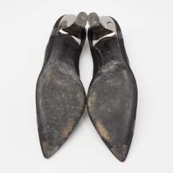 Pre Owned Fendi Blue/Black Mesh And Leather Colibri  Pumps Size 38.5